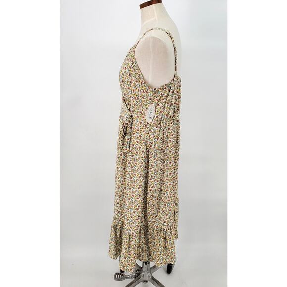 AUW Womens 1X Floral Wrap Dress Deep V Adjustable Straps Lightweight New - Picture 3 of 8